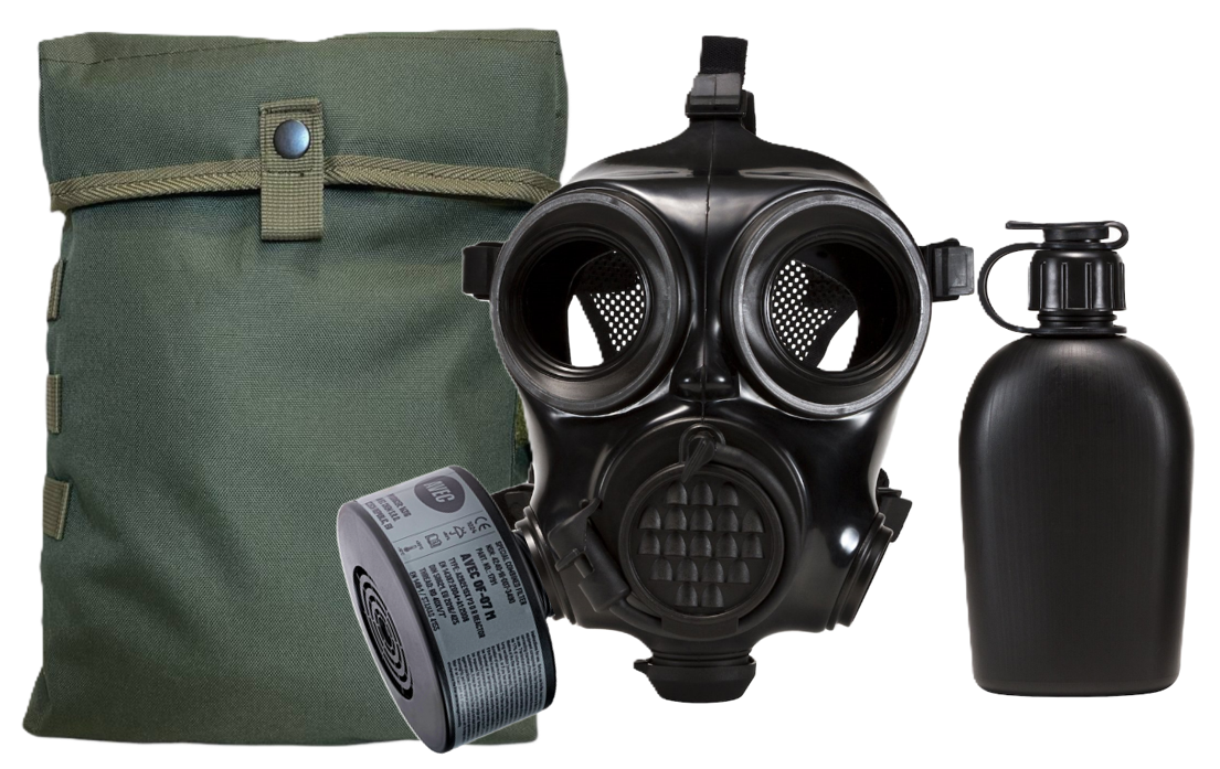 Протигаз фільтрувальний ОМ-90 з фільтром OF-07 M, флягою та сумкою